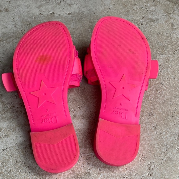 Dior Bright Pink Slide Sandals - Picture 11 of 16